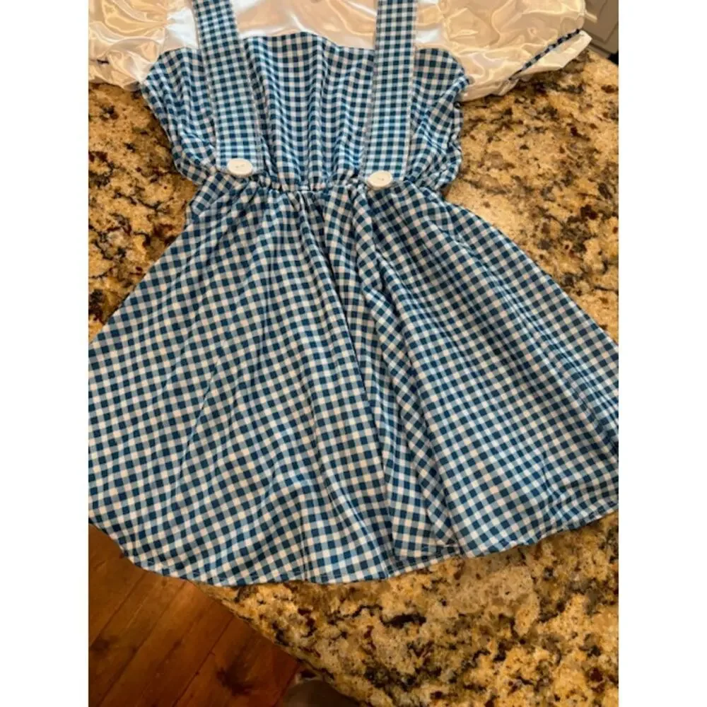 Dorothy Costume Dress & Hairbows Ribbon Girls 7 - 8 Wizard of Oz Rubies NWT - Picture 6 of 7